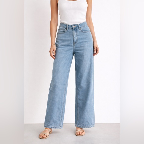 Ettelo Pants - High Rise Wide Leg Denim | Mezclilla Chic